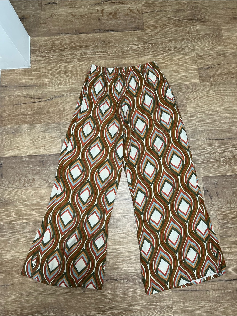 Bryn Walker Osca Mod Geo Woven Wide Leg Pants Size Small Retro Boho - Picture 9 of 9